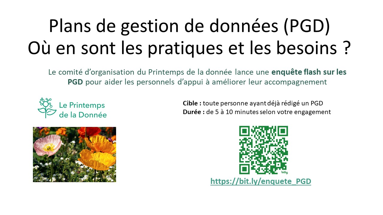 Lire la suite à propos de l’article Enquête flash Plan de gestion des données